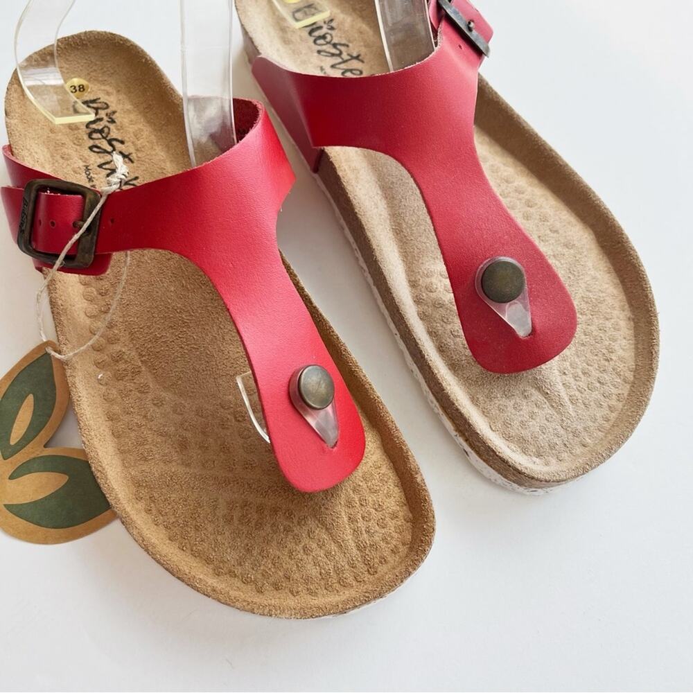 Biostep Red Thong Buckle Sandals Orthotic
